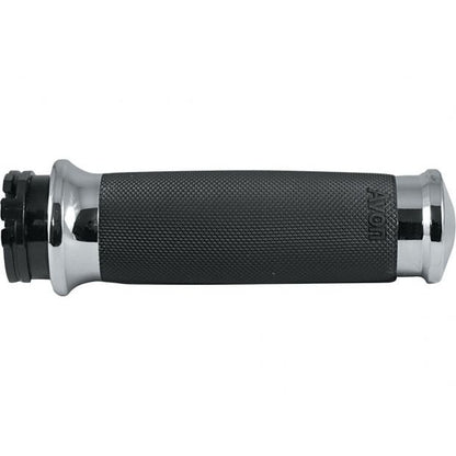 CUSTOM CONTOUR GRIPS | AVON PERFORMANCE | SCHWARZ GUMMI, CHROM | 1" THROTTLE CABLES