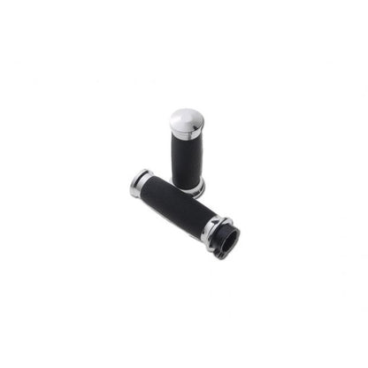 CUSTOM CONTOUR GRIPS | AVON PERFORMANCE | SCHWARZ GUMMI, CHROM | 1" THROTTLE CABLES
