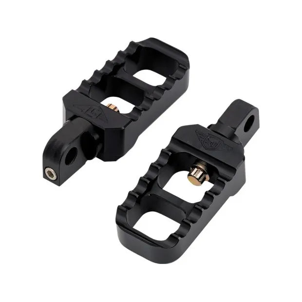 STUBBY SERRATED ADJUSTABLE FOOT PEGS | JOKER MACHINE | BLACK, ANODIZED FÜR VIELE HD MODELLE
