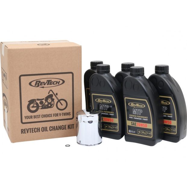 ÖLWECHSEL KIT PERFORMANCE M8 | REVTECH SYNTHETIC PERFORMANCE MTP 20W50 | TOURING, TRIKE & SOFTAIL