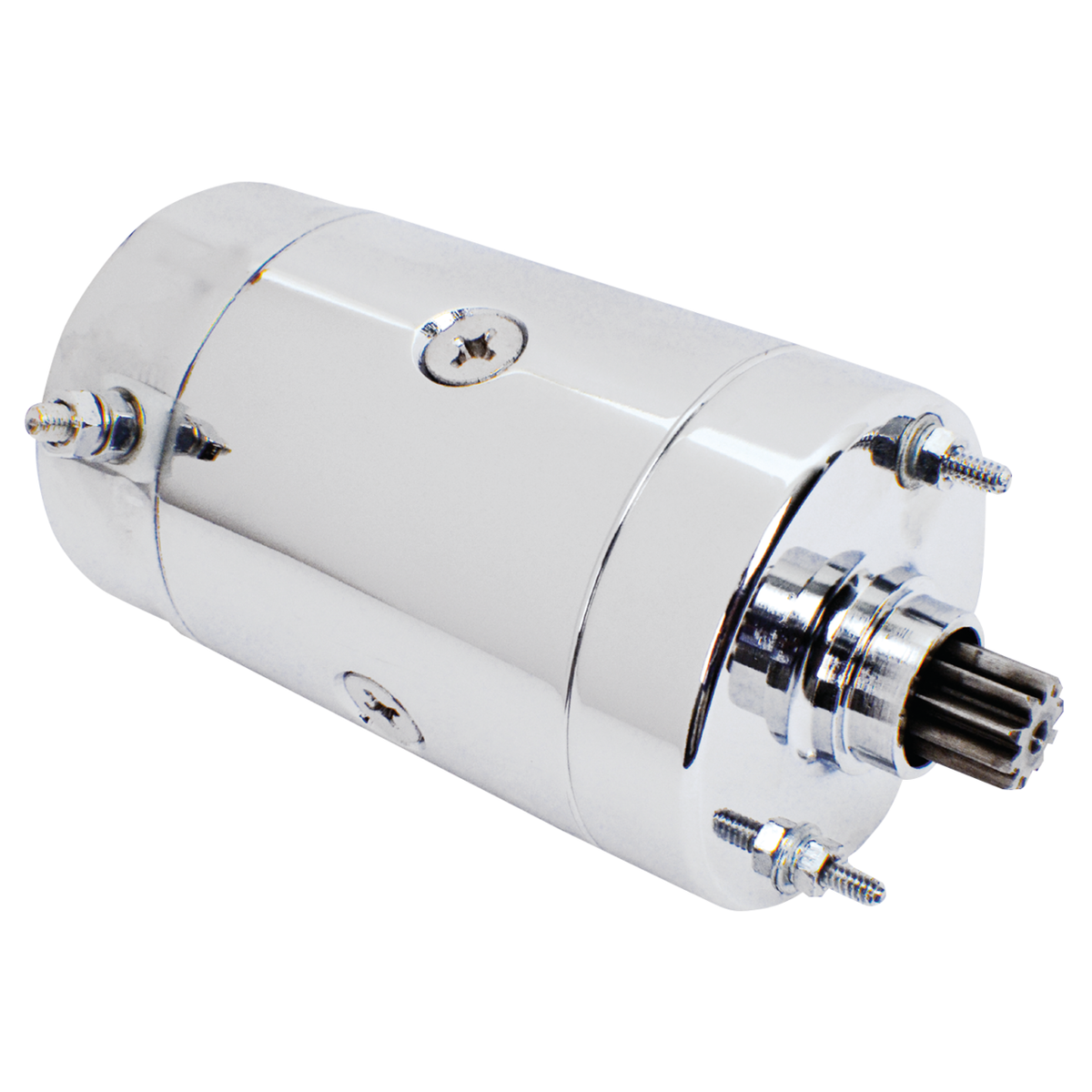 Anlasser in langer Prestolite-Bauform für Harley-Davidson FL/FLT/FXR SHOVELHEAD – Chrom