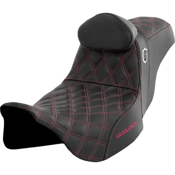 SADDLEMEN PRO SERIES SDC PERFORMANCE SEAT | ZWEISITZER | FÜR FLT TOURING (08-23) WINE BERY STITCH