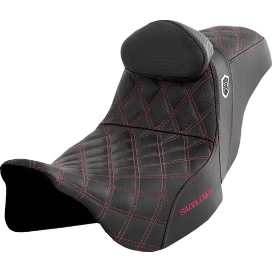 SADDLEMEN PRO SERIES SDC PERFORMANCE SEAT | ZWEISITZER | FÜR FLT TOURING (08-23) WINE BERY STITCH