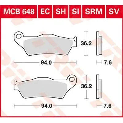 TRW SH SINTERMETALL-BREMSBELÄGE MCB648SH – Produktansicht 1