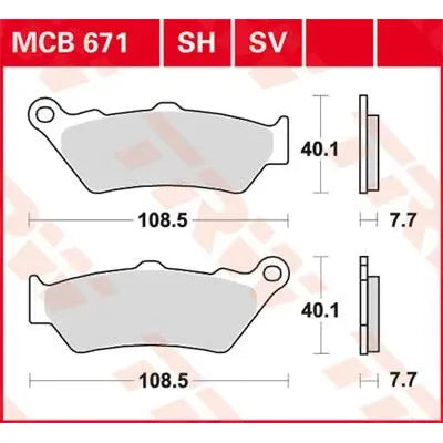 TRW SV SINTERMETALL-BREMSBELÄGE MCB671SV – Produktansicht 1