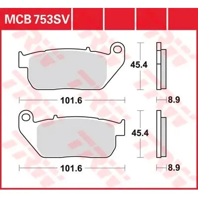 TRW SV SINTERMETALL-BREMSBELÄGE MCB753SV – Produktansicht 1