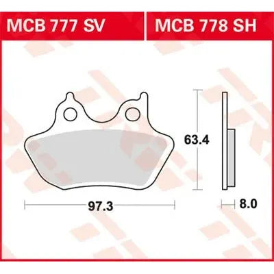 TRW SV SINTERMETALL-BREMSBELÄGE MCB777SV – Produktansicht 2