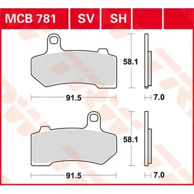 TRW SH SINTERMETALL-BREMSBELÄGE MCB781SH – Produktansicht 1
