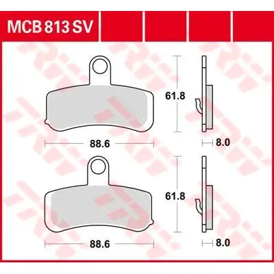 TRW SV SINTERMETALL-BREMSBELÄGE MCB813SV – Produktansicht 1