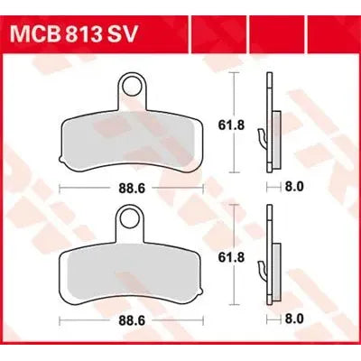 TRW SV SINTERMETALL-BREMSBELÄGE MCB813SV – Produktansicht 2