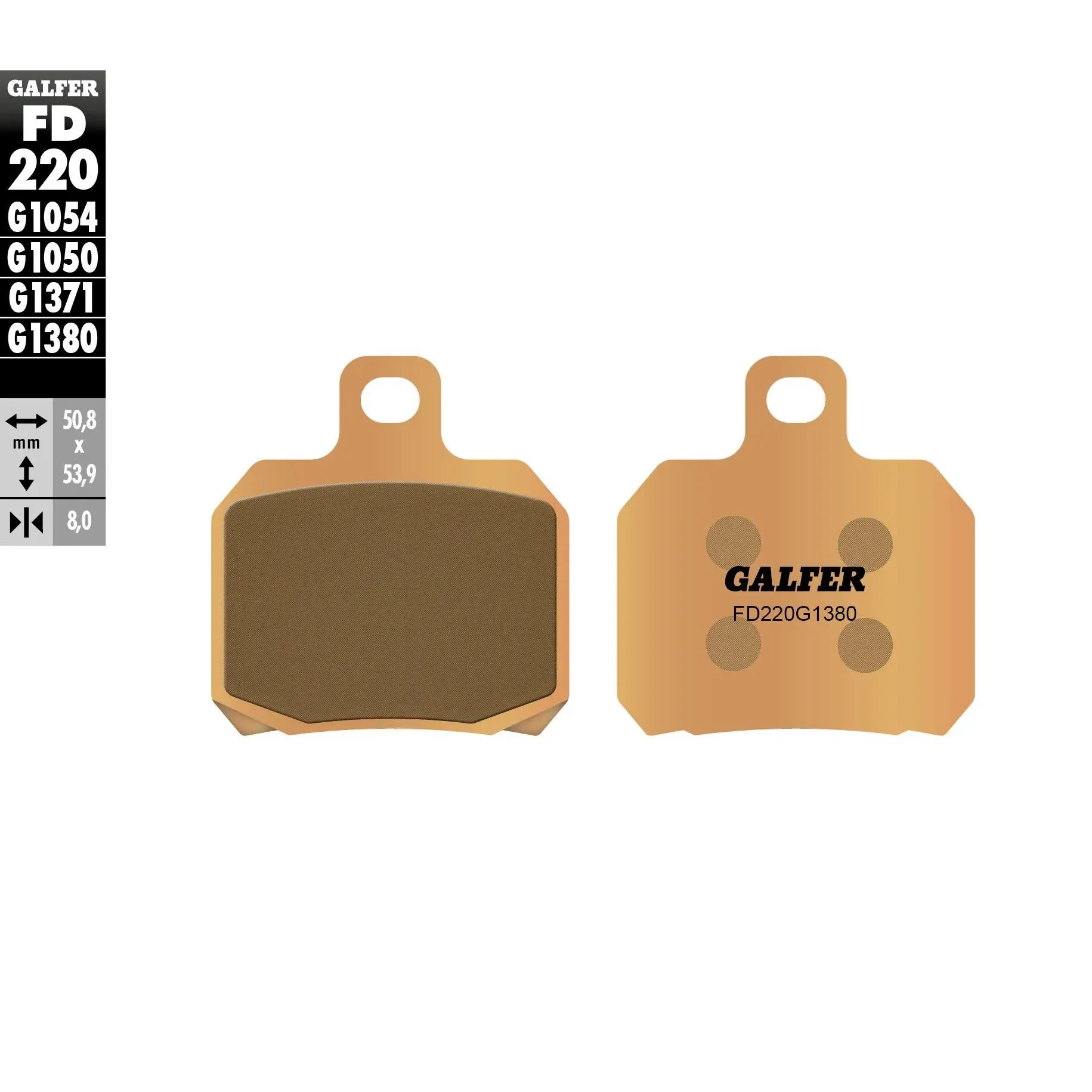 GALFER SINTERMETALL-BREMSBELÄGE FD220G1380 – Produktansicht 1