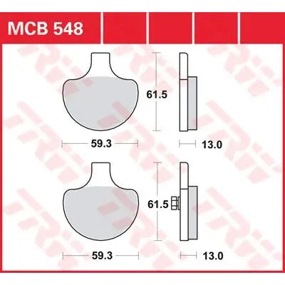 TRW KERAMIK-BREMSBELÄGE ORGANISCHE BASIS MCB548 – Produktansicht 1