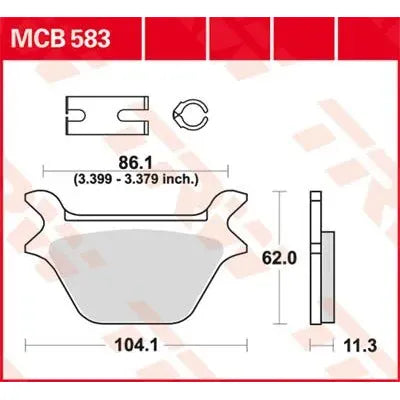 TRW KERAMIK-BREMSBELÄGE ORGANISCHE BASIS MCB583 – Produktansicht 1