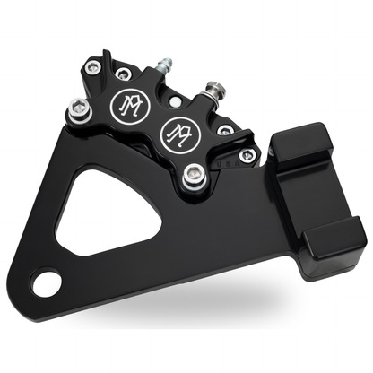 Schwarzer Performance-Machine-Bremssattel Contrast Cut mit Halter für Harley-Davidson FXR