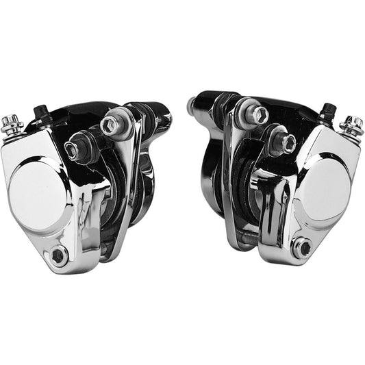 Verchromter vorderer Bremssattelsatz links und rechts für Harley-Davidson FXR mit Doppelscheibenbremse