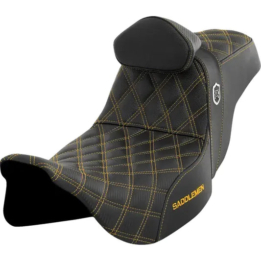 SADDLEMEN PRO SERIES SDC PERFORMANCE SEAT | ZWEISITZER | FÜR FLT TOURING (08-23) GOLD STITCH