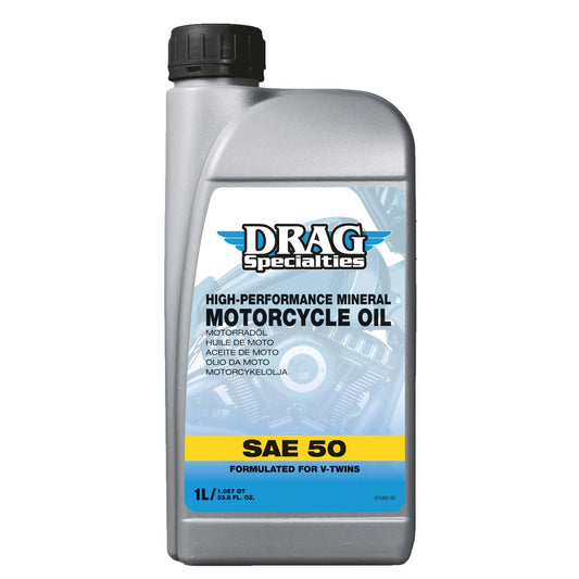 Drag Specialties 1-Liter-Flasche MOTORÖL E-DRAG MINERALISCH SAE 50