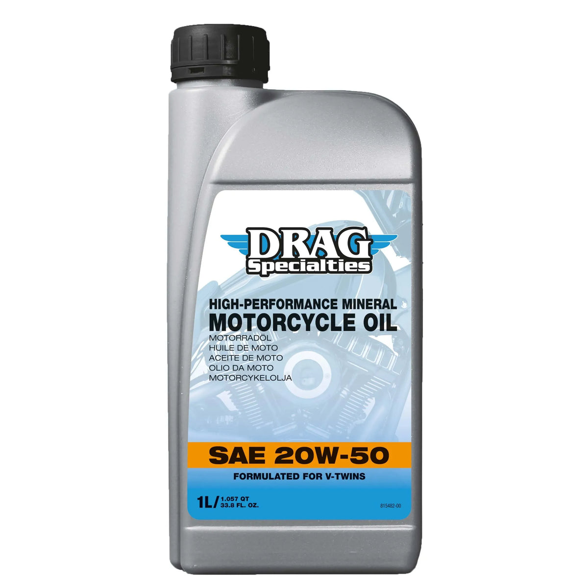 Drag Specialties 1-Liter-Flasche MOTORÖL E-DRAG MINERALISCH 20W50