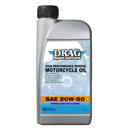 Drag Specialties 1-Liter-Flasche MOTORÖL E-DRAG MINERALISCH 20W50