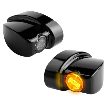 HeinzBikes WINGLETS NANO LED BLINKER, CHROM & SCHWARZ  für (93-20)