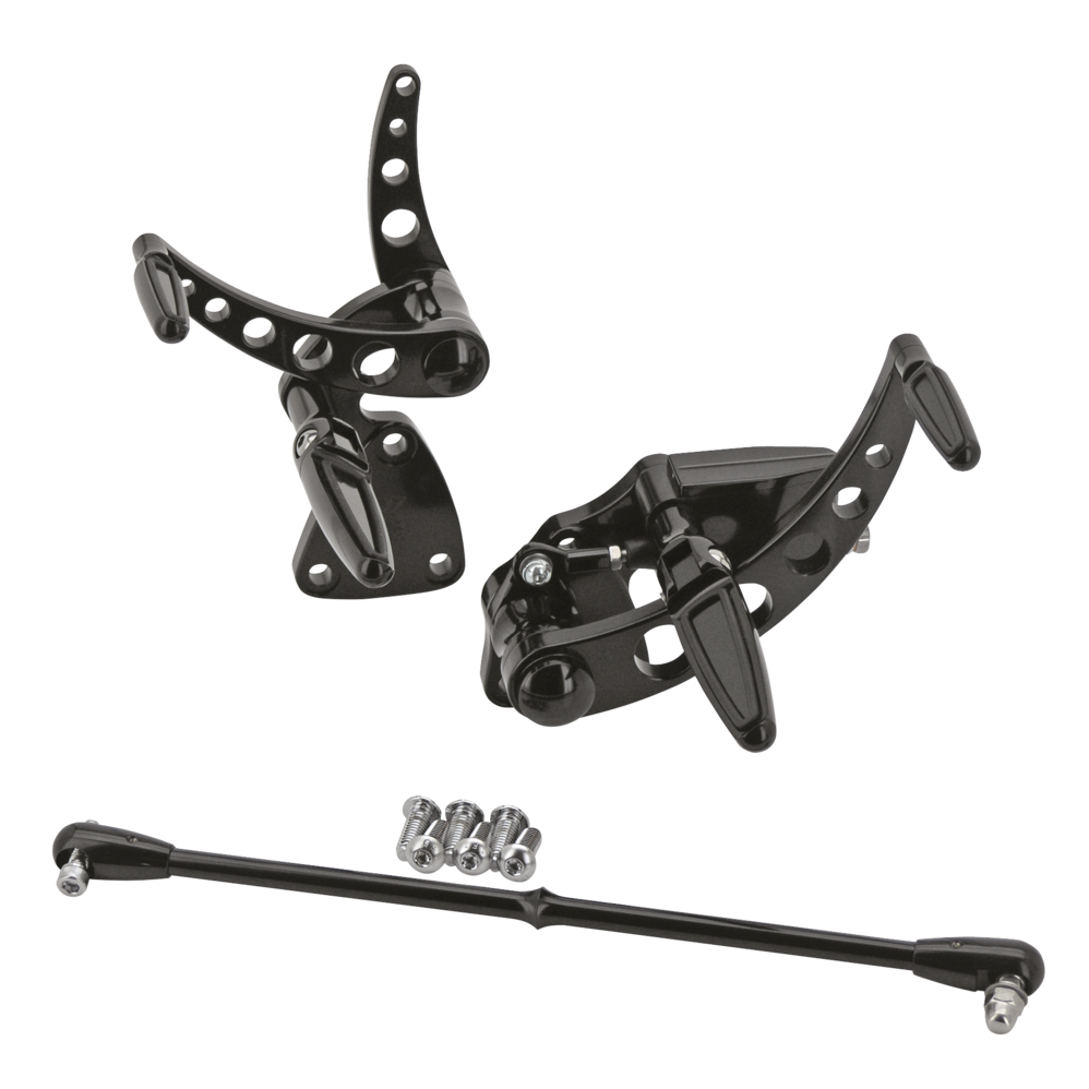 Billet-Fußrastenanlage Harley-Davidson Softail 1986–99 – Satinschwarz eloxiert