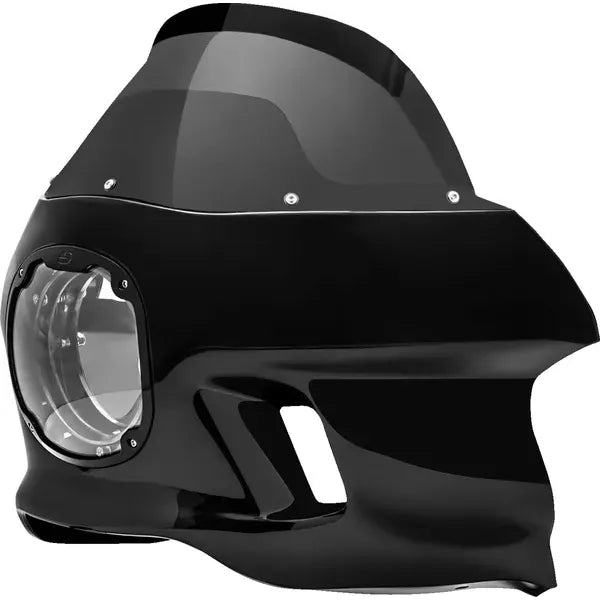 Schwarze S-RT-Mini-Verkleidung für Harley-Davidson FXR mit getönter Scheibe
