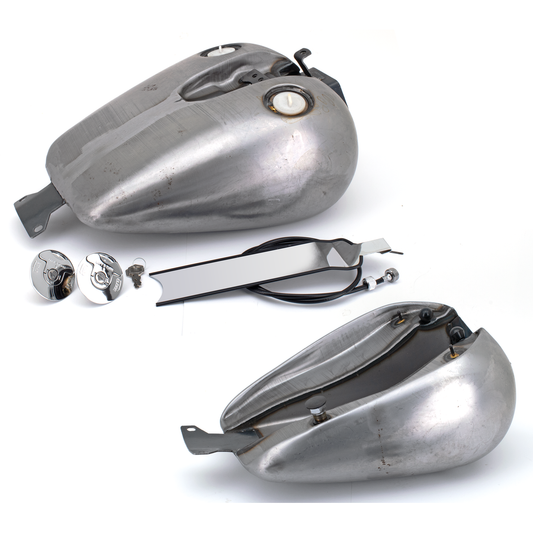 Fat-Bob-Tank für FXR mit Quick-Cam-Deckeln, Tachowelle und Chrom-Trennblende