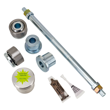 Schwingenlager-Upgrade-Kit mit sphärischen Lagern, Distanzteilen und Schwingenachse