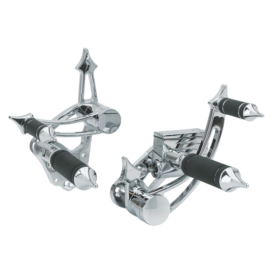 Gladiator-Fußrastenanlage, verchromt für Harley-Davidson FX/FL 4-GANG – Chrom, Standardlänge
