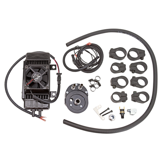 Jagg vertikales Ölkühlerkit mit elektrischem Lüfter und Ölfilteradapter für Harley-Davidson FXR