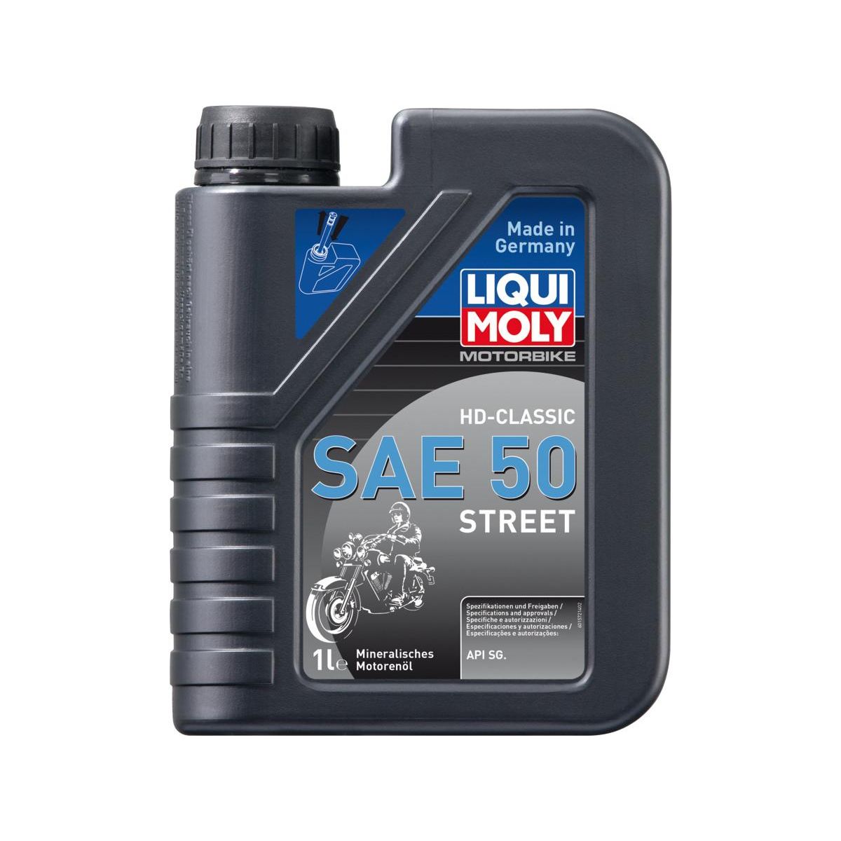 LIQUI MOLY 1-Liter-Originalgebinde – MOTORÖL MOTORBIKE HD-CLASSIC STREET SAE 50 1 L / 4 L FÜR KLASSISCHE HARLEY-DAVIDSON
