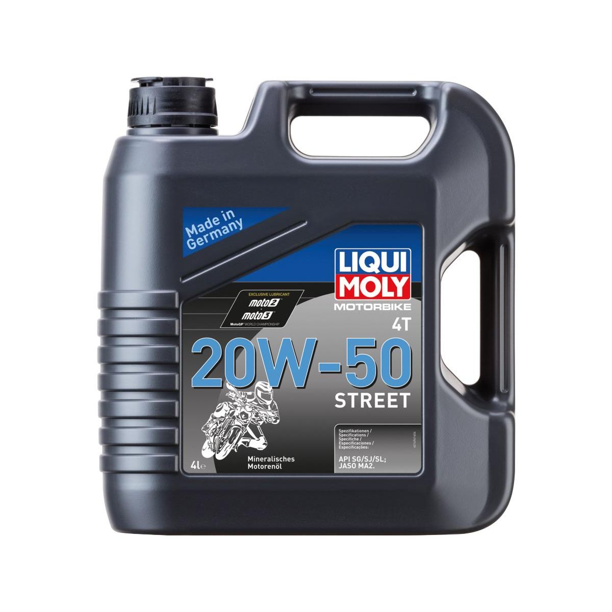 LIQUI MOLY 4-Liter-Originalgebinde – MOTORÖL MOTORBIKE 4T STREET MINERALISCH 20W50 1 L / 4 L