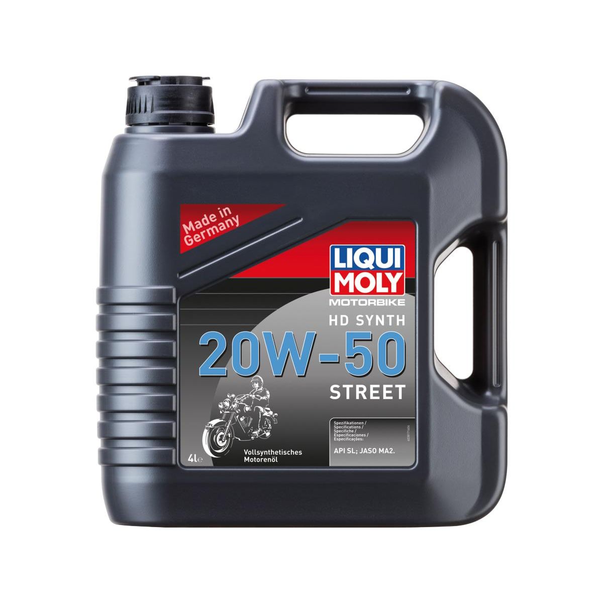 LIQUI MOLY 4-Liter-Originalgebinde – MOTORÖL MOTORBIKE 4T STREET VOLLSYNTHETISCH 20W50 1 L / 4 L