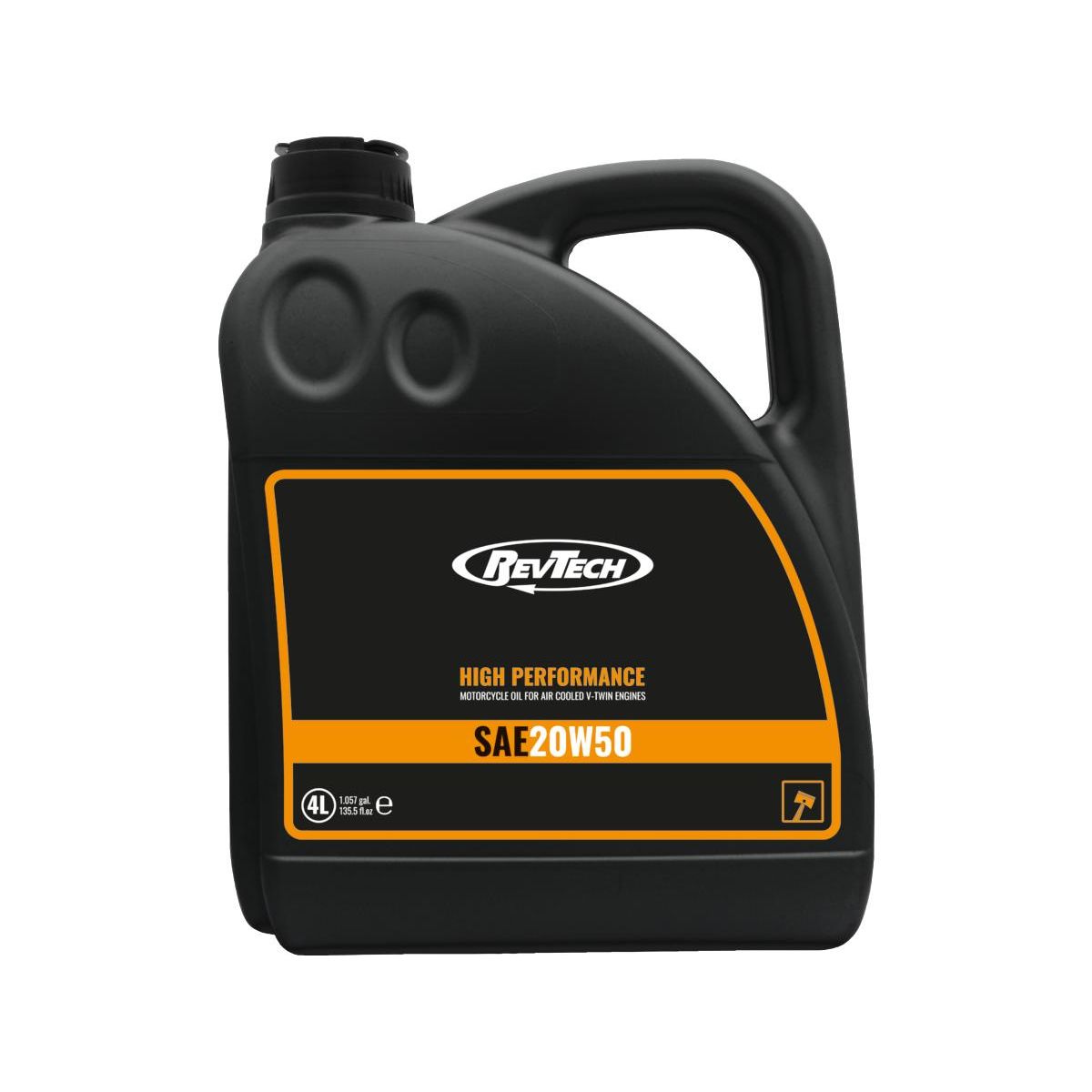 RevTech 4-Liter-Originalgebinde – MOTORÖL HIGH PERFORMANCE MINERALISCH 20W50 1 L / 4 L FÜR HARLEY-DAVIDSON NACH ÖLVORGABE