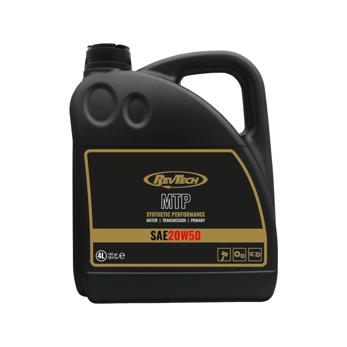 RevTech 4-Liter-Originalgebinde – MOTORÖL MTP SYNTHETISCH 20W50 1 L / 4 L FÜR HARLEY-DAVIDSON NACH ÖLVORGABE