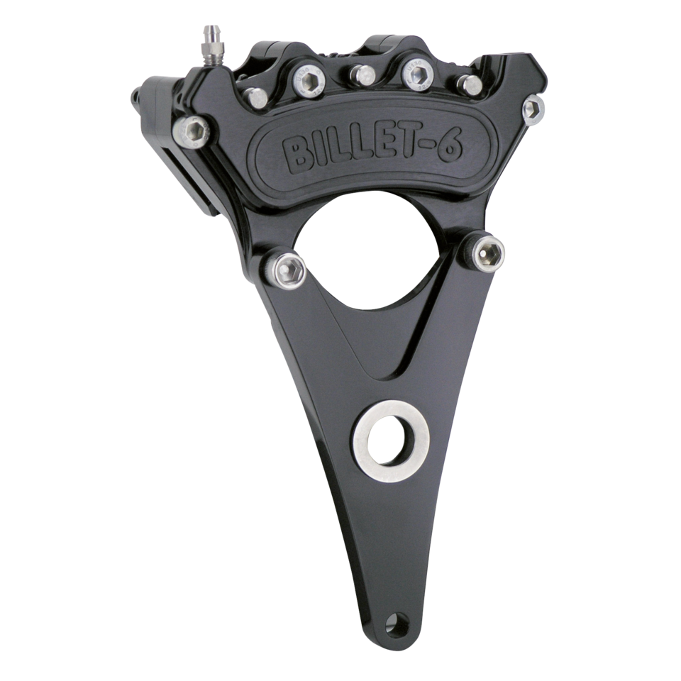 Mini-6-Bremssattel hinten, 10 Zoll für Harley-Davidson BIG TWIN 4-GANG – Schwarz