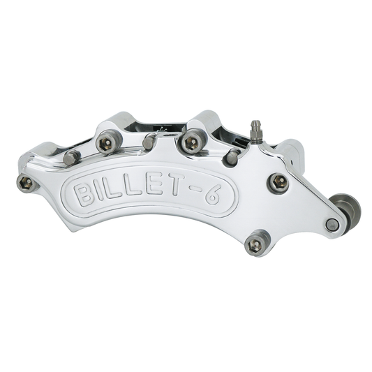 Mini-6-Bremssattel vorn links, 10 Zoll für Harley-Davidson FL – Poliert