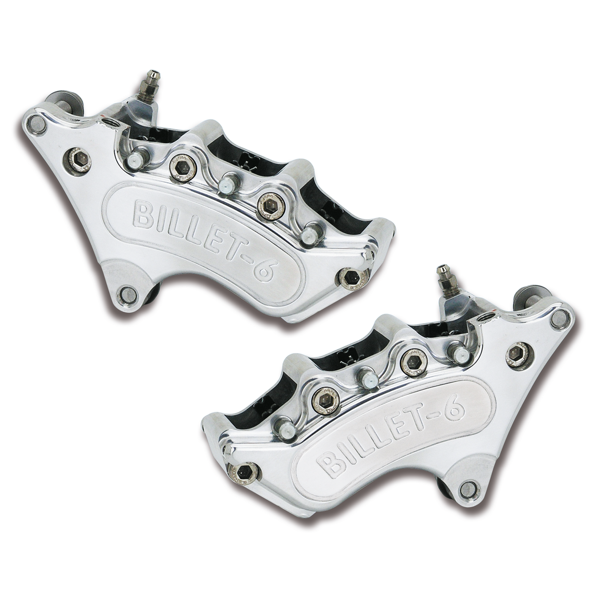 Mini-6-Bremssattelpaar vorn, 10 Zoll für Harley-Davidson FX/FXWG – Poliert