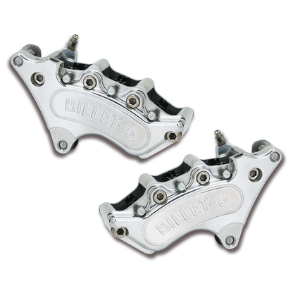 Mini-6-Bremssattelpaar vorn, 10 Zoll für Harley-Davidson FX/FXWG – Poliert