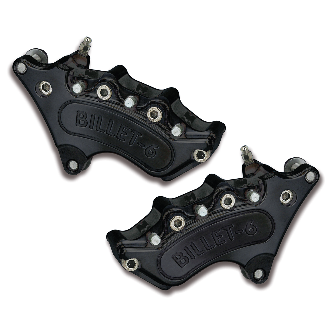 Mini-6-Bremssattelpaar vorn, 10 Zoll für Harley-Davidson FX/FXWG – Schwarz