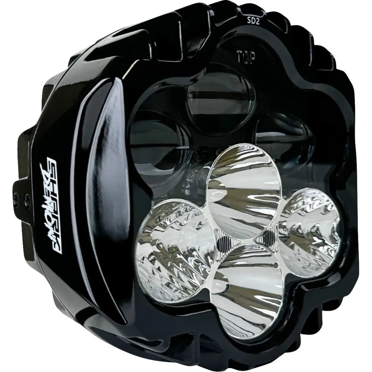 Shark Demon Performance LED-Scheinwerfer Schwarz ECE mit Batwing-Adapter für Harley-Davidson Touring – Custom Dynamics – Bild 3