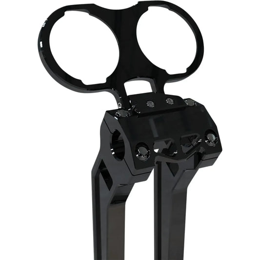 Instrumentenhalter Doppelanzeige Schwarz für Harley-Davidson Dyna Performance-Riser – LA Choppers – Bild 1