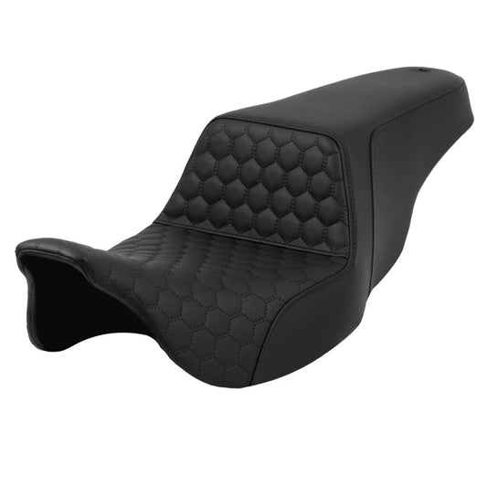 SADDLEMEN STEP-UP SITZBANK HONEYCOMB WABEN FÜR HARLEY-DAVIDSON MODELLE
