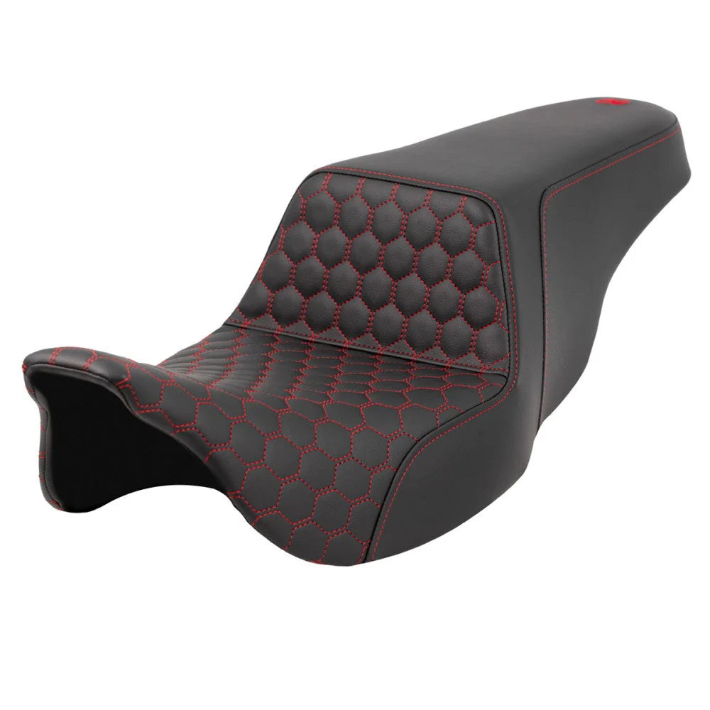 SADDLEMEN STEP-UP SITZBANK HONEYCOMB WABEN FÜR HARLEY-DAVIDSON MODELLE