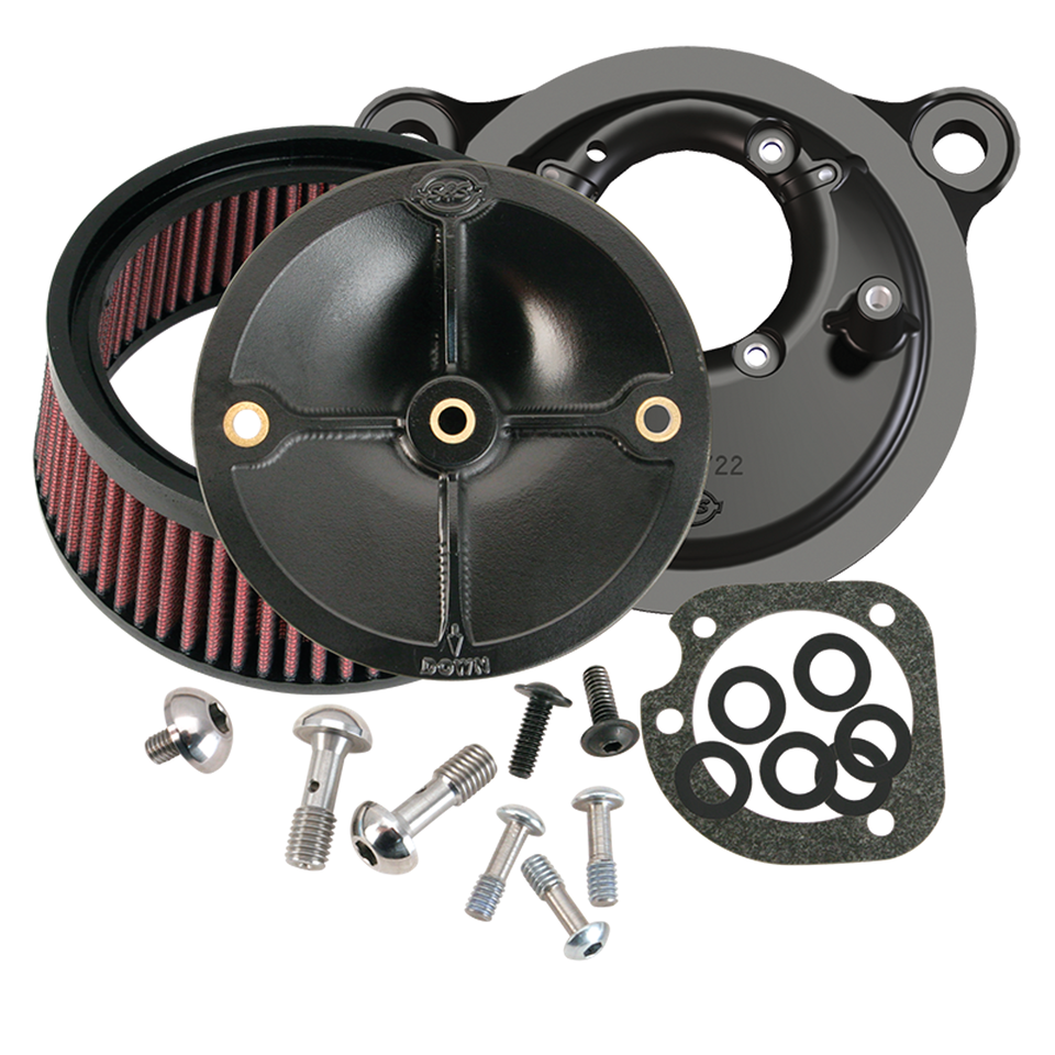 S&S Stealth Luftfilterkit für Evolution Big Twin mit Keihin-CV-Vergaser, ohne separaten Zierdeckel