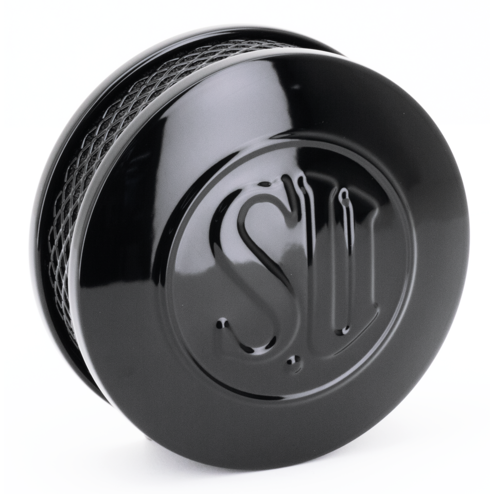 SU-Luftfilter mit 45-mm-Anschluss für Harley-Davidson SHOVELHEAD MIT SU-VERGASER – SU-Luftfilter Schwarz