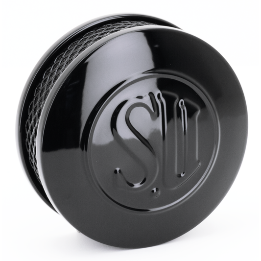 SU-Luftfilter mit 45-mm-Anschluss für Harley-Davidson SHOVELHEAD MIT SU-VERGASER – SU-Luftfilter Schwarz
